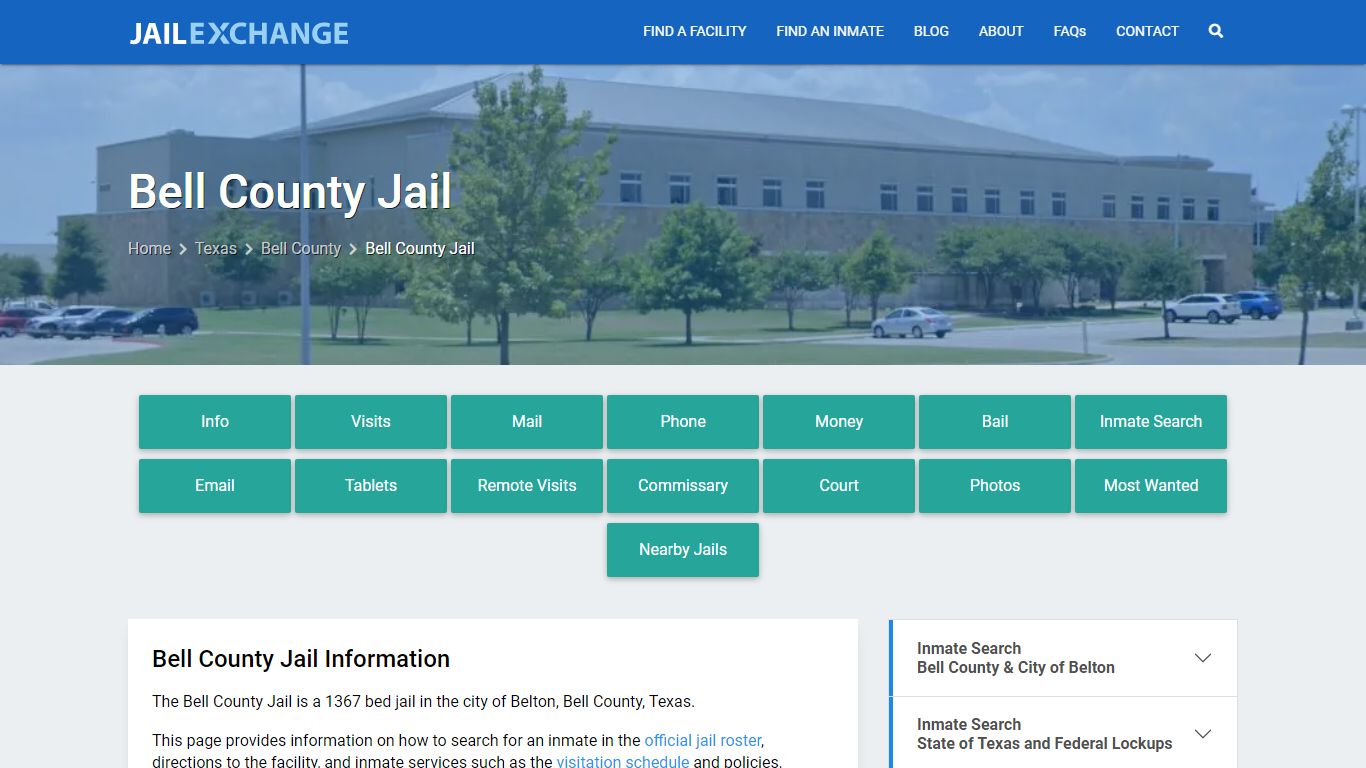 Bell County Jail, TX Inmate Search, Information